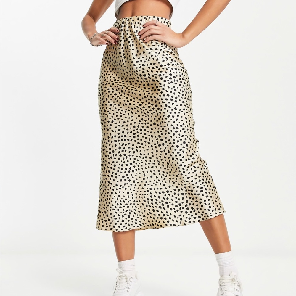 ASOS design Leopard Print Midi Skirt